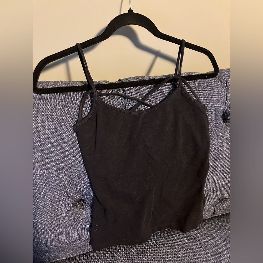 Black cami/tank top; fitted; woman’s XS